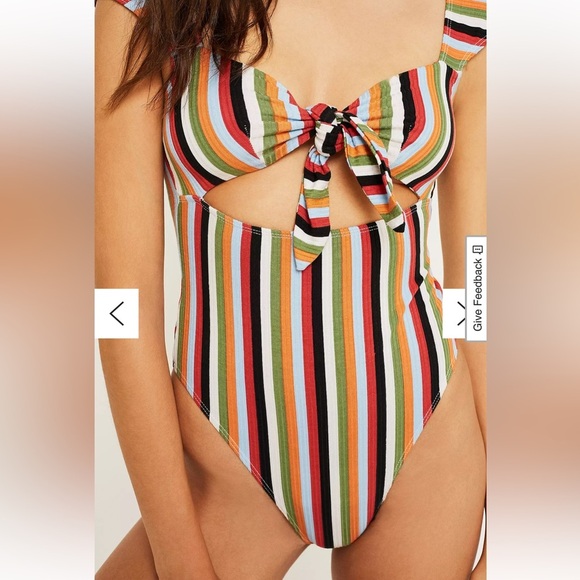 Out From Under Wanda by Urban Outfitters Tie-Front Striped Bodysuit - Picture 7 of 9